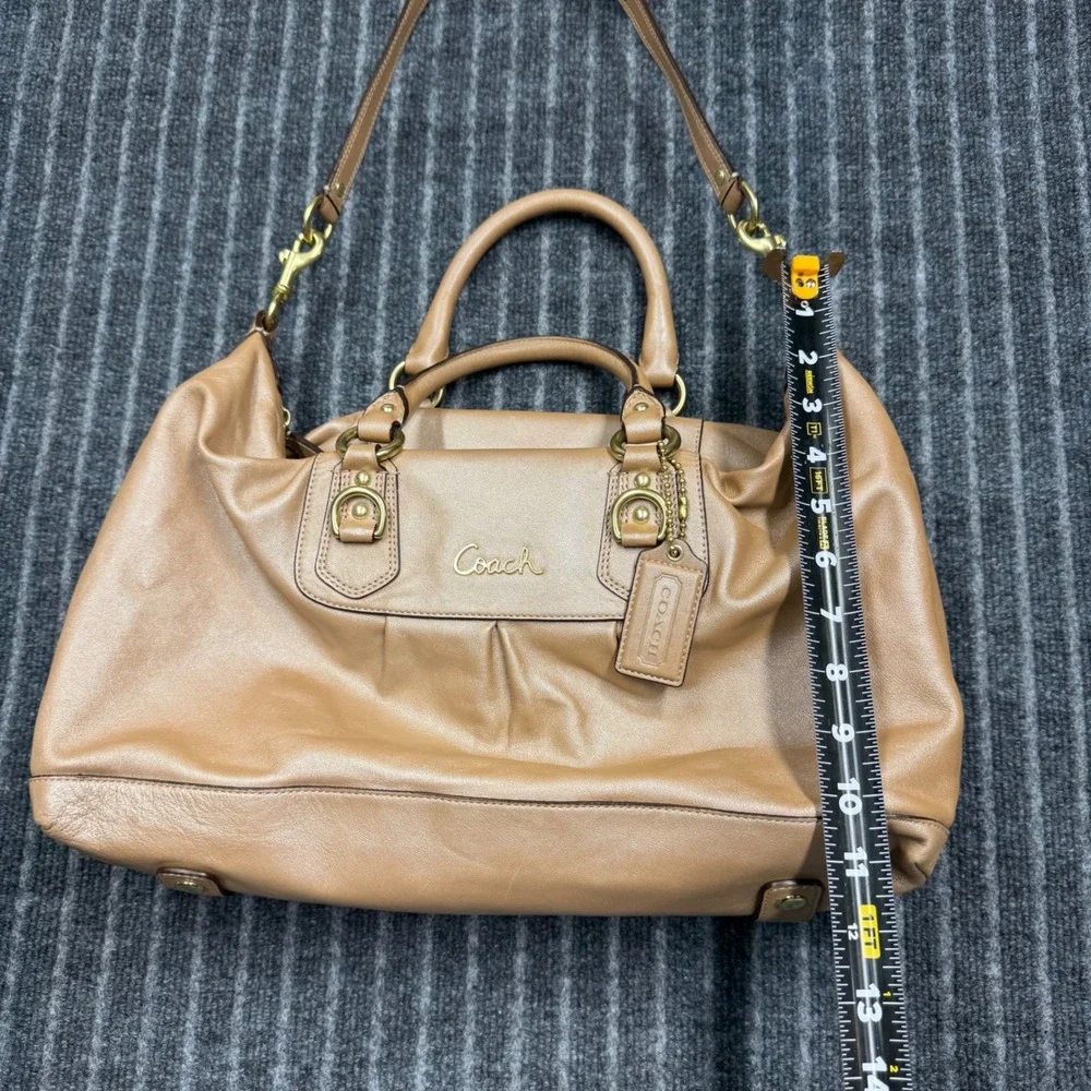 Coach Ashley Satchel Large Tan Leather Gold Hardware F15447 (2211)
